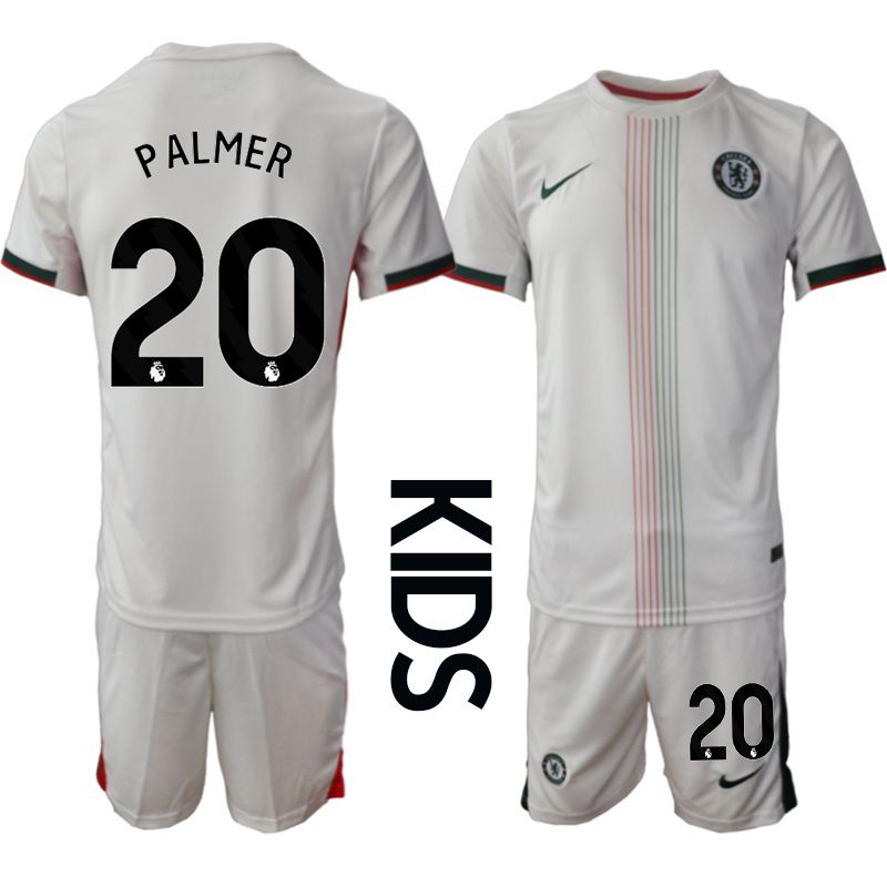 Youth 2025-2026 Club Chelsea away white #20 Soccer Jersey->youth soccer jersey->Youth Jersey